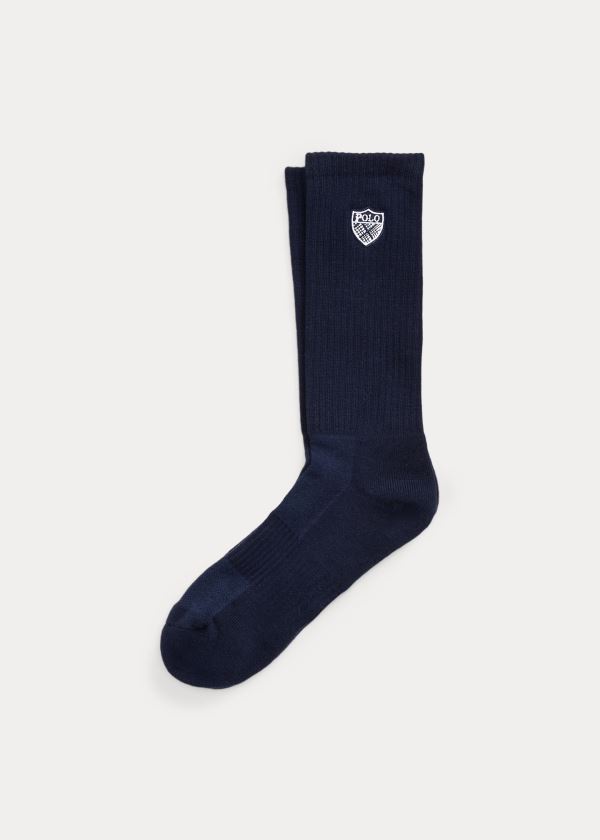 Men's Ralph Lauren Polo Crest Crew Socks | 608417QSF